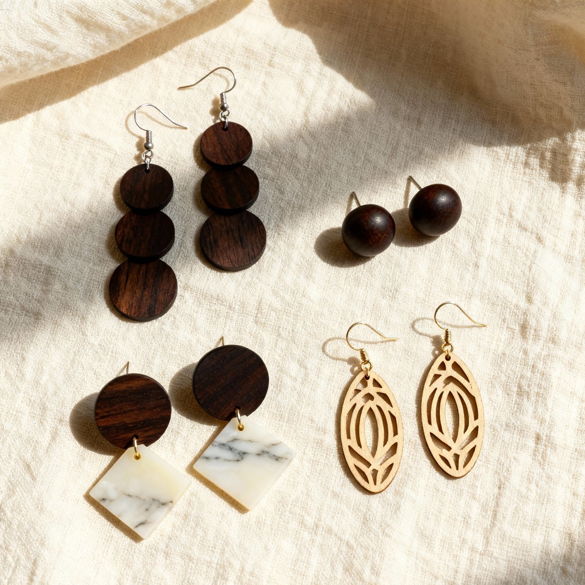 Boucles d'oreilles en bois