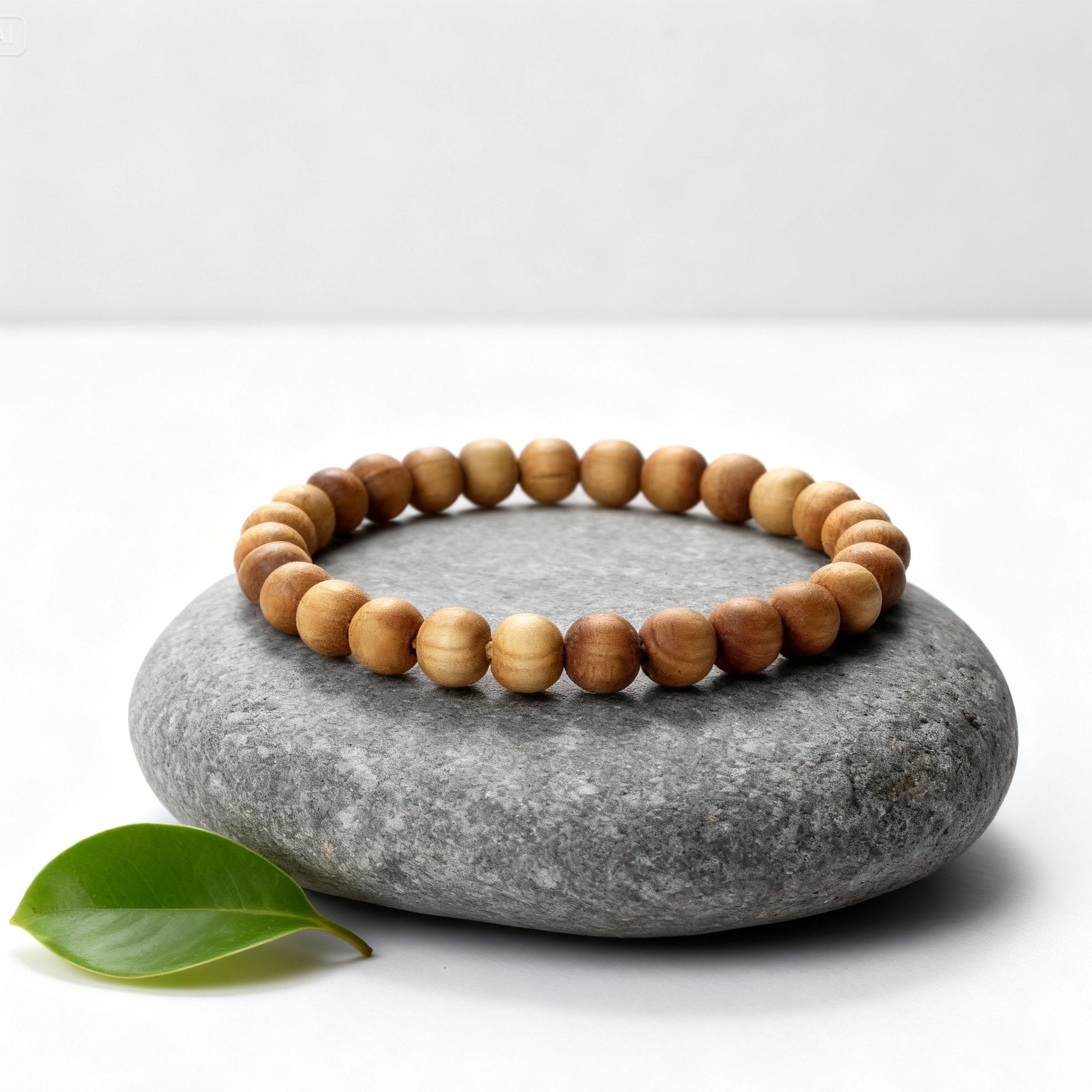 Bracelet de perle en bois claire