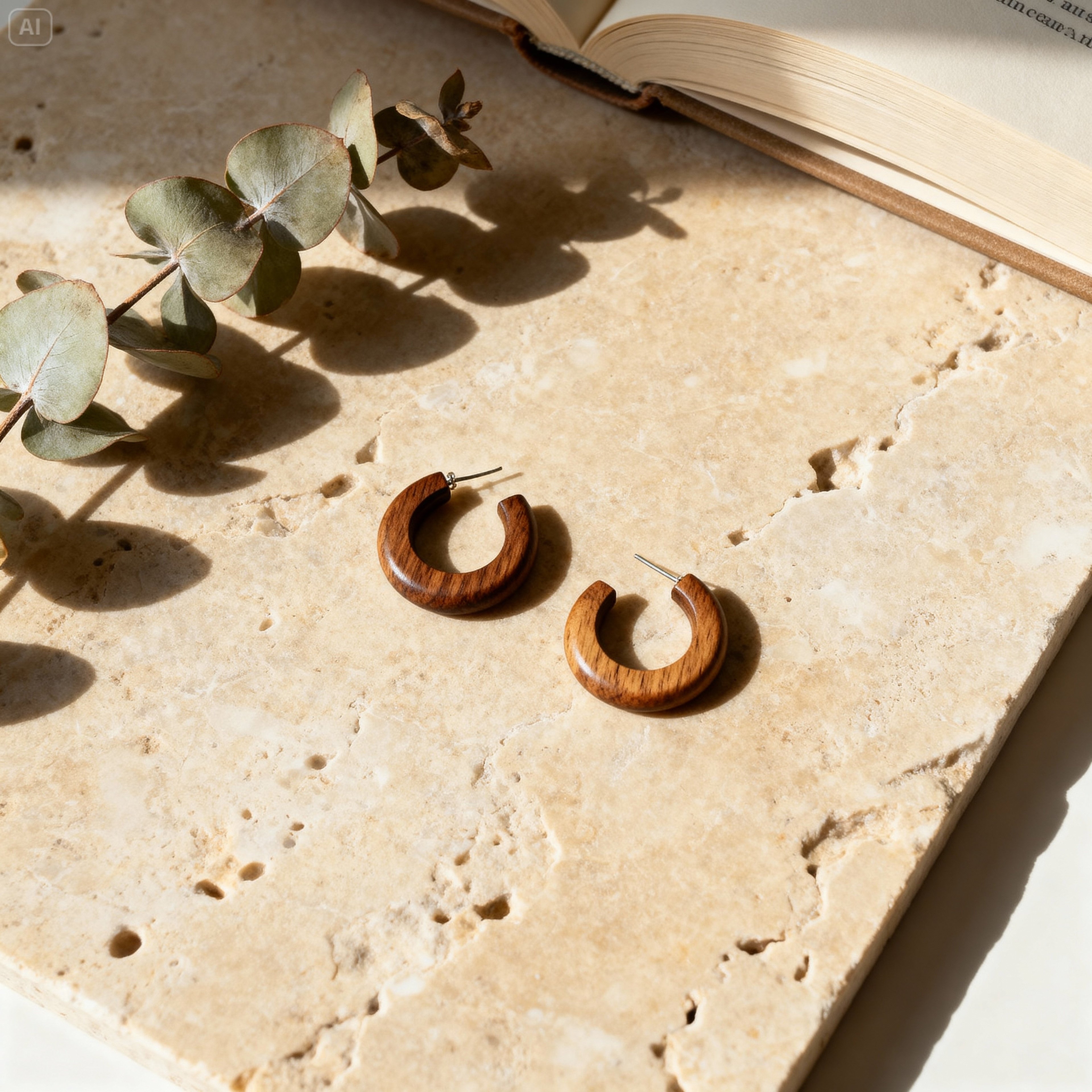 Boucles d’oreilles simple en bois