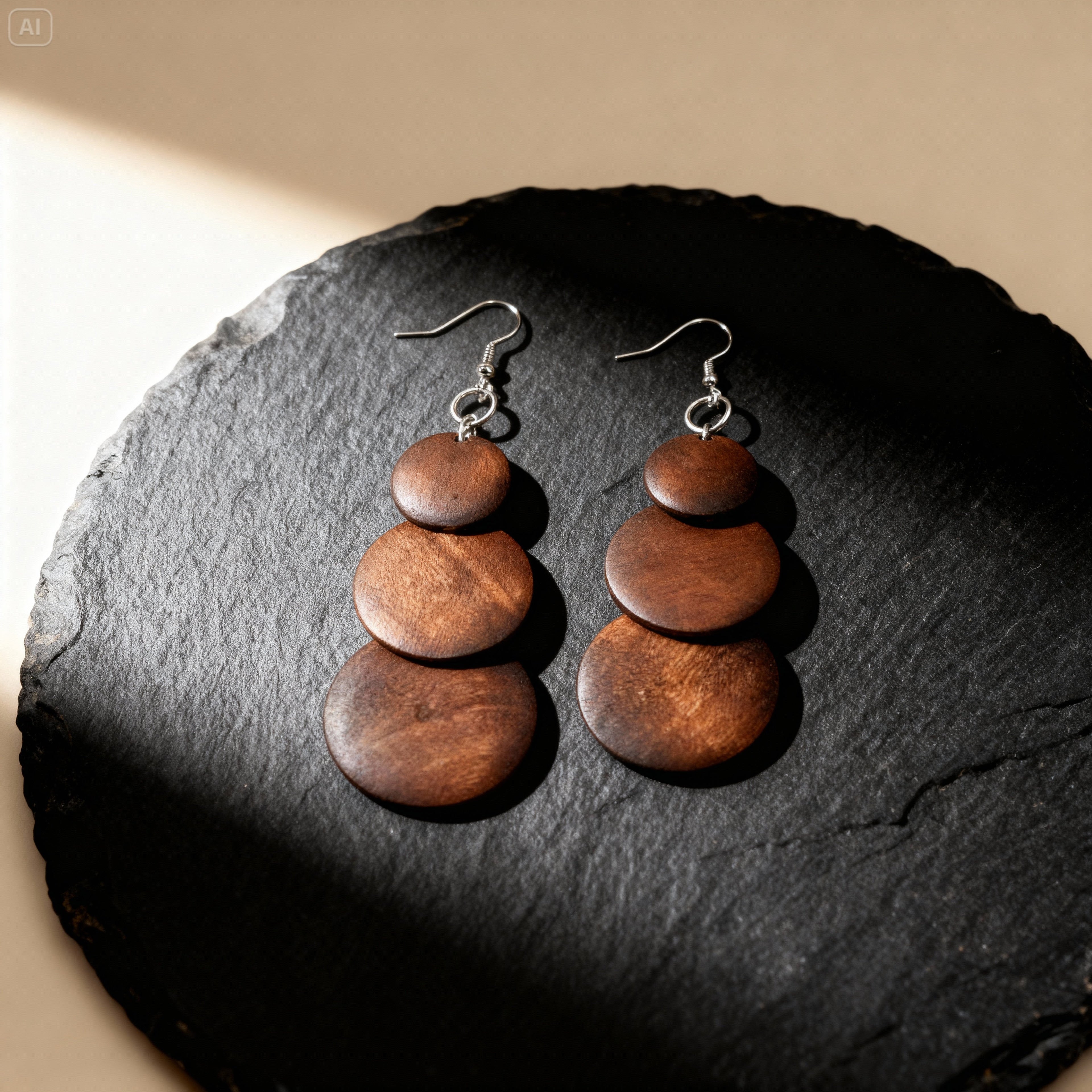Boucles d'oreilles en Bois rond