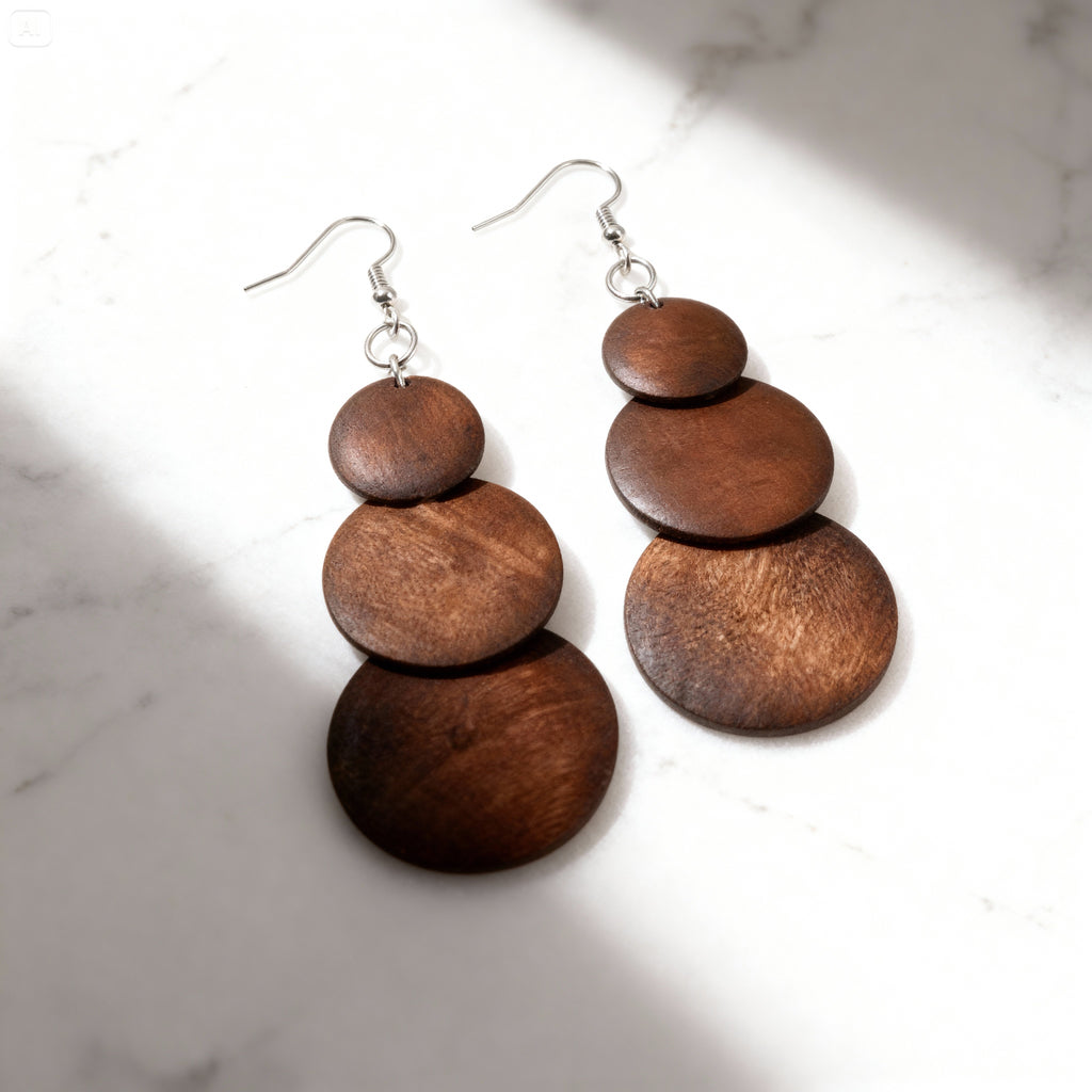 Boucles d'oreilles en Bois rond